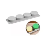 Molde de silicona Jabón pastilla redonda  4 cavidades