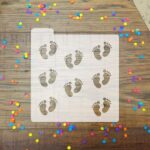 Stencil temática bebés  trama piecitos 1