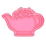 Cortante de cookies con sello tetera  con flores