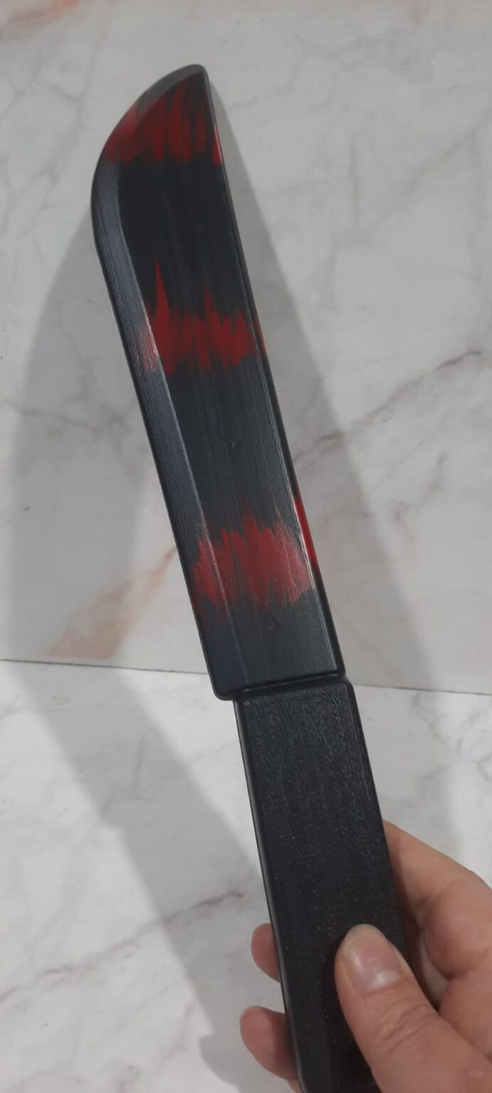 Máscara plástica de Jason con machete Cotillón Martín