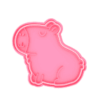 Cortante plástico con sello para cookie capibara sentado