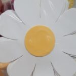 Flores de goma eva margaritas bllancas de 25 cm aprox paquete de 4 u