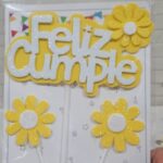 Set para decorar torta Feliz Cumple y pinches MArgaritas en goma eva