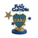 Adorno para torta base redonda Boca Jrs