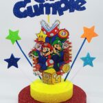 Adorno para torta base redonda Mario Bros