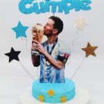 Adorno para torta base redonda Selección Argentina Messi