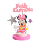 Adorno para torta base redonda Minnie bebé