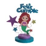 Adorno para torta base redonda Sirenita