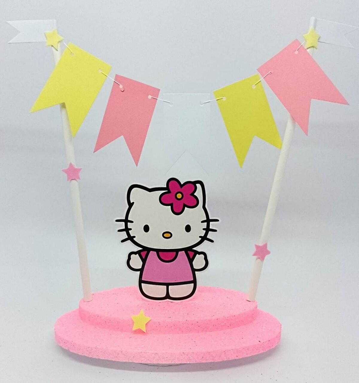 Adorno de torta banderin Kitty