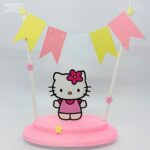 Adorno para torta con banderín Kitty