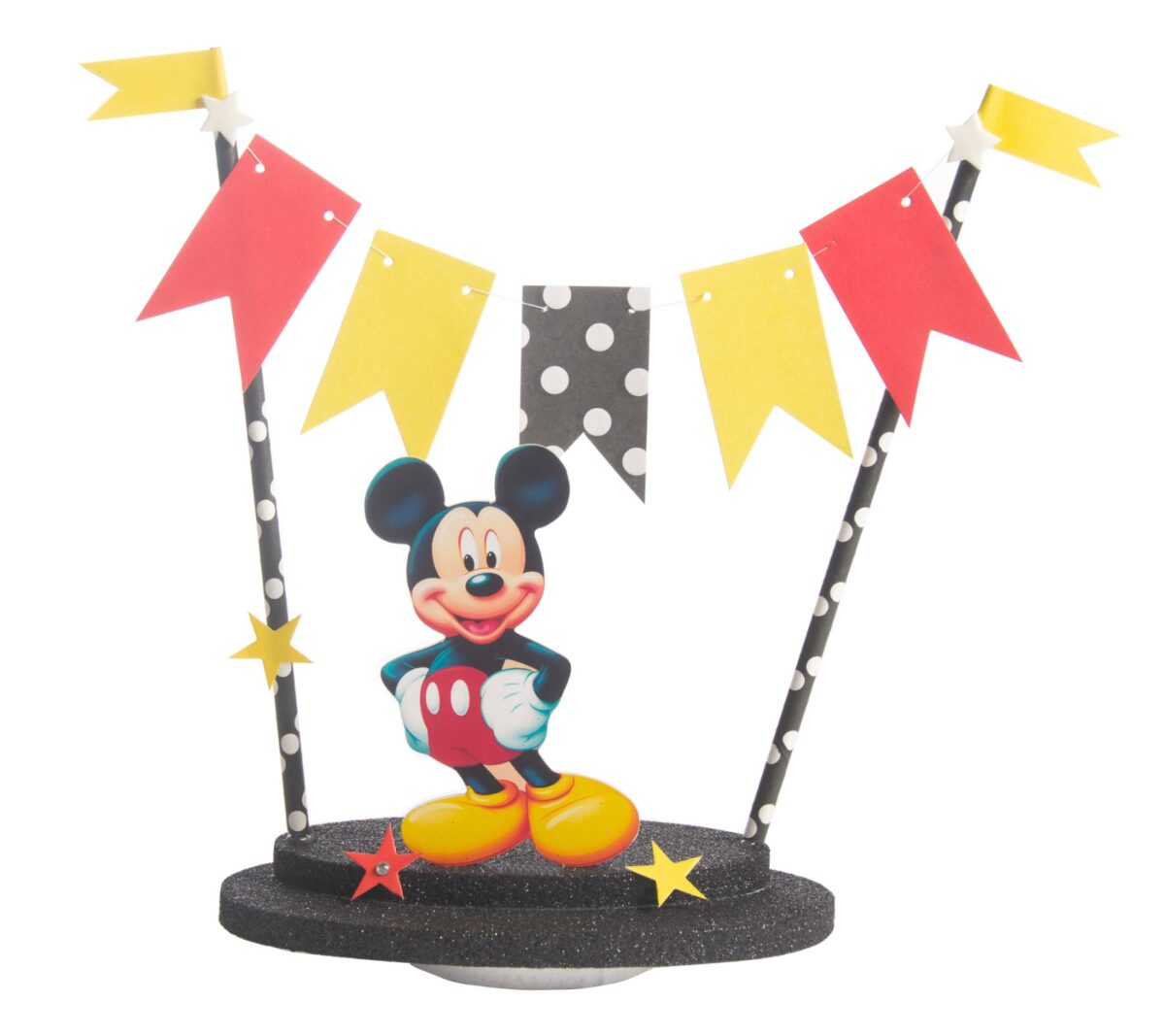 Adorno de torta banderin Mickey