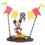 Adorno para torta con banderín Mickey