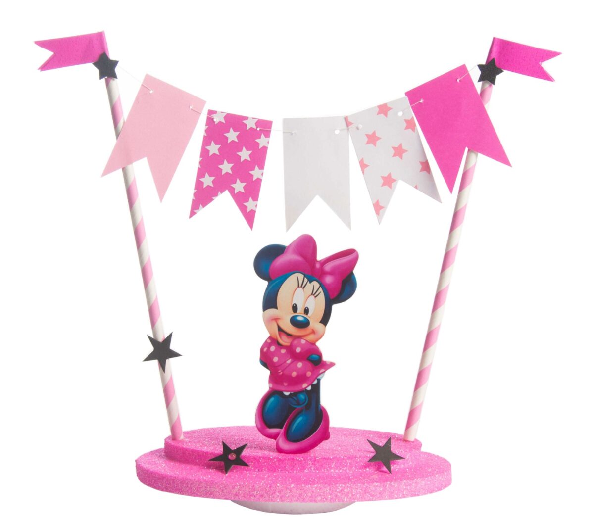 Adorno de torta banderin Minnie