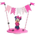 Adorno para torta con banderín Minnie