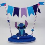 Adorno para torta con banderín Stitch