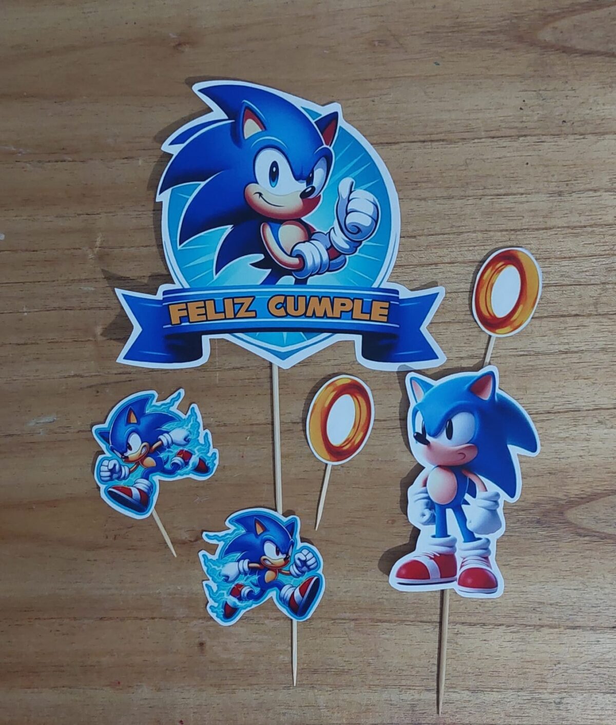 Adorno de torta topper Sonic