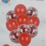 Set de 10 globos perlados y confetti rojo