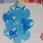 Set de 14 globos combinados 4 figuras y 10 perlados azules