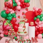 Set de decoración arcada orgánica de globos temática Frutillas