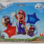 Set de globos metalizados x 5 unidades Mario Bros