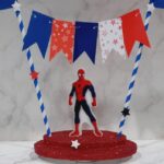Adorno para torta con banderín Hombre araña