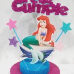 Adorno para torta base redonda Sirenita Ariel