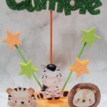 Adorno para torta base redonda Animalitos de la Selva