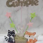 Adorno para torta base redonda Animalitos del Bosque