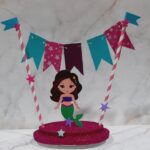 Adorno para torta con banderín Sirena