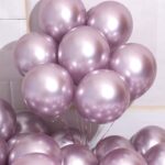 GLobo de látex Chrome plateado 12 pulgadas lila x 10 u