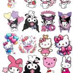 Lámina chocotransfers Pascuas Kitty y amigos