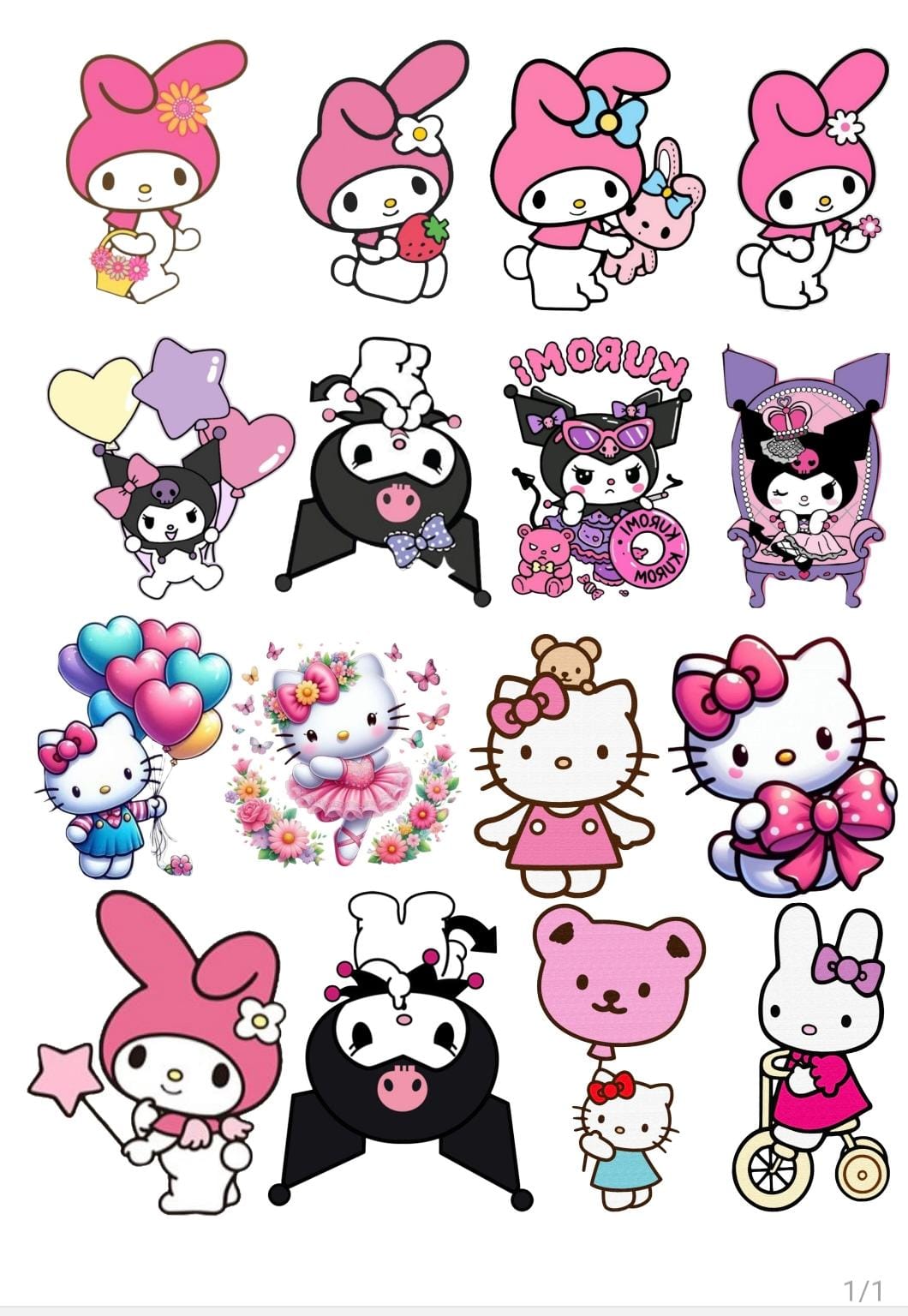 Lamina chocotransfer Huevo Kitty y amigos Lámina chocotransfers Pascuas Kitty y amigos - Imagen 1