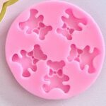 Molde de silicona para modelar ositos x 5 u