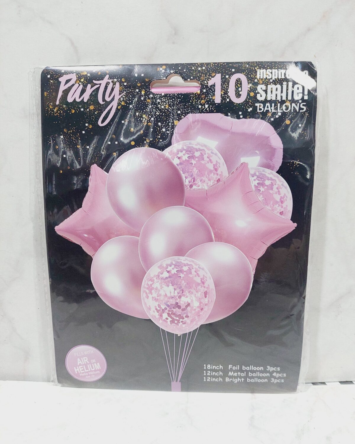 Set de 10 globos rosas scaled