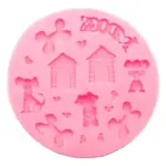 Molde de silicona para modelar perrito y accesorios