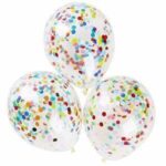 GLobo de látex Cristal con confetti 12 pulgadas multicolor x 10 u