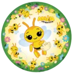 Set de platos de polipapel estampado abejitas x 8 u