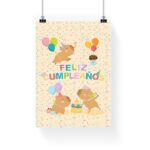 Cartel de cumpleaños Capibara