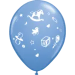 Globos de látex estampados motivo de bebé celeste x 10 unidades