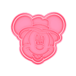 Cortante plástico con sello para cookie o galletita Cabeza de Mickey safari
