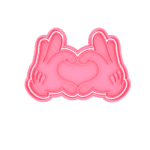 Cortante plástico con sello para cookie o galletita corazón manitos de Mickey