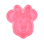Cortante plástico con sello para cookie o galletita Cabeza de Minnie