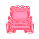 Cortante plástico con sello para cookie o galletita camión jeep