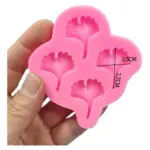 Molde de silicona para modelar hojas abanico x 4 iguales