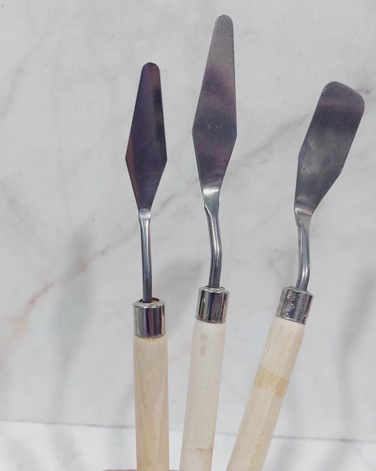 Set de 3 mini espatulas mango de madera natural scaled