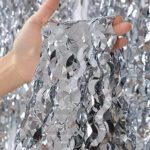 Cortina metalizada lluvia ondas plateada