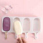 Molde de silicona paleta helado Ice pop cacke 4 cavidades