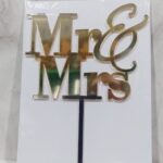 TOPPER acrilico espejado dorado MR - MRS 10 cm