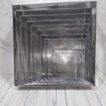 Set de 9 cinturas de hojalata cuadradas de 8 cm de alto diferentes medidas