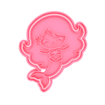 Cortante plástico con sello para cookie Sirenita